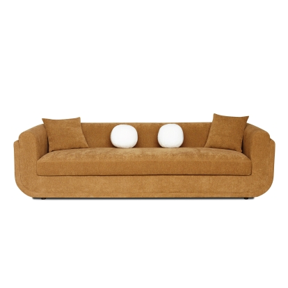 Divani Casa Tiene Modern Orange Fabric 4-Seat Sofa Orange Sofa 82476 VGAH-SF1011-4