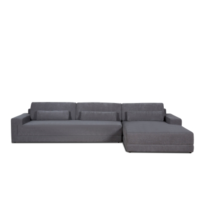 Divani Casa Loki Modern Grey Fabric Right Facing Sectional Sofa Grey Sectional Sofa 82481 VGAH-SF1015-SECT-GRY
