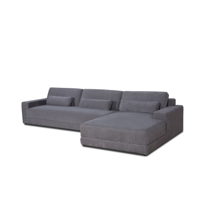 Divani Casa Loki Modern Grey Fabric Right Facing Sectional Sofa Grey Sectional Sofa 82481 VGAH-SF1015-SECT-GRY