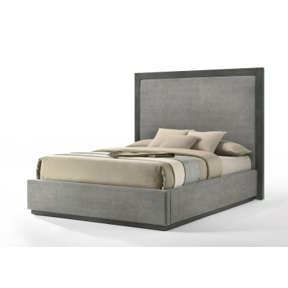 Nova Domus Santa Barbara + Santa Monica Modern Grey Fabric + Grey Wash Bedroom Set Grey Bedroom Set 82576|82577 VGMA-BR-152-BR-144-SET-GRY