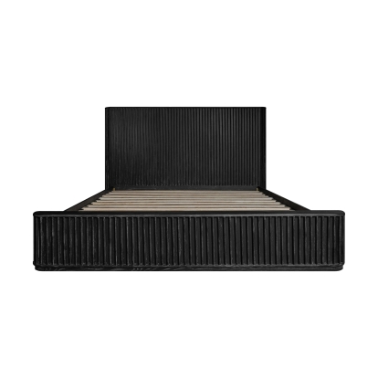 Modrest Fields Modern Black Acacia Bed Black Bed 82585|82586 VGWD-VGD2-BED-BLK