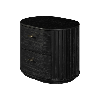 Modrest Fields Modern Black Acacia Nightstand Black Nightstand 82587 VGWD-VGD2-BST02-BLK