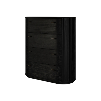 Modrest Fields Modern Black Acacia Chest Black Chest 82588 VGWD-VGD2-TB04-BLK