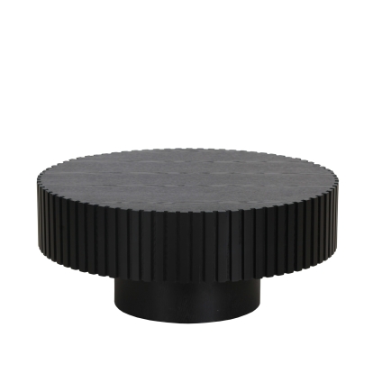 Modrest Pierre Modern Black Ash Small Round Coffee Table Black Coffee Table 82600 VGDW-DW4023-SML-BLK