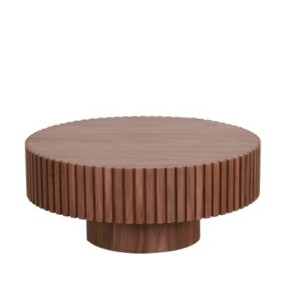 Modrest Pierre Modern Walnut Small Round Coffee Table Walnut Coffee Table 82602 VGDW-DW4023-SML-WAL