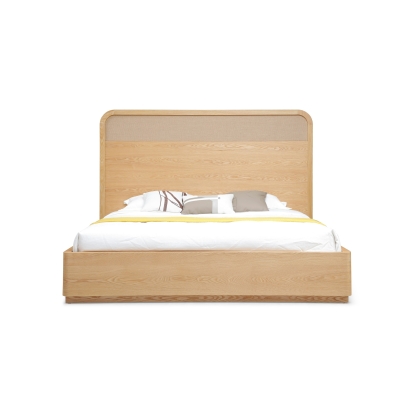 Modrest Gavin Modern Natural Ash + Rattan Bedroom Set Oak Bed 83335|83336 VGVC-BD2411-SET-NAT