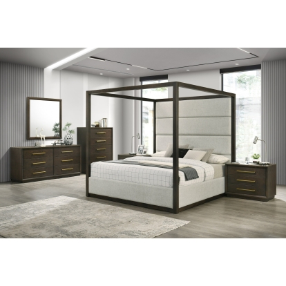 Modrest Manhattan Contemporary Brown Oak Mirror Brown Mirror 82804 VGMA-BR-127-MIR-CRY