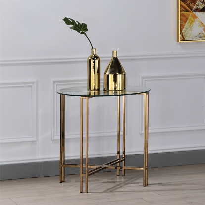 ACME Veises Champagne End Table Model 82997