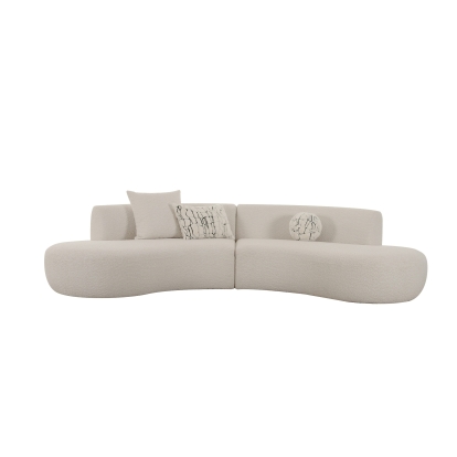 Divani Casa Weldon Modern Off-White Fabric Curved Sectional Off-White Sectional Sofa 83026 VGOD-ZW-24024-G468-1A