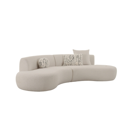 Divani Casa Weldon Modern Off-White Fabric Curved Sectional Off-White Sectional Sofa 83026 VGOD-ZW-24024-G468-1A