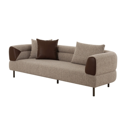 Divani Casa Plume Modern Brown Fabric Sofa Brown Sofa 83029 VGOD-ZW-24014-NH30173-5