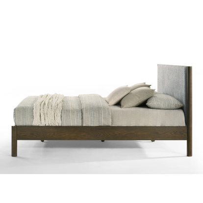 Modrest Carolina Modern Grey Fabric + Wenge Bed Wenge Bed 83033|83034 VGMA-BR-167-BED-WNG