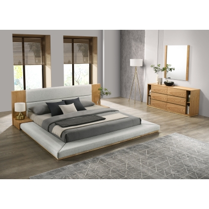 LA Furniture California King Jagger Modern Natural Oak Bedroom Set VGMA-BR-55-SET-NAT-CK Contemporary Style by Vig Furnitrue Number 83047 Catch Home Goods