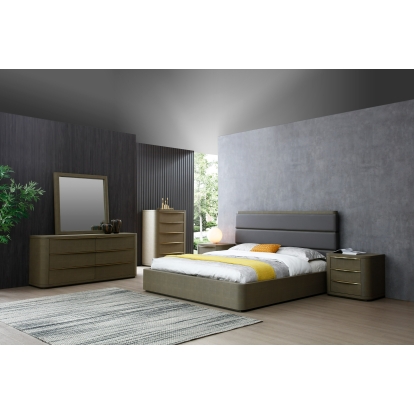 LA Furniture Lois Modern Beige Shagreen + Brass Dresser VGVC-J2408-D Contemporary Style by Vig Furnitrue Number 82459 Catch Home Goods