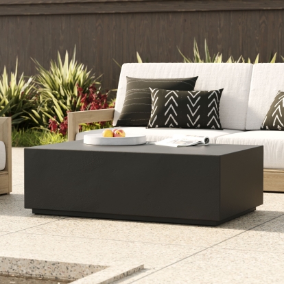 Modrest Fresno Modern Black Concrete Coffee Table Black Coffee Table 81856 VGGR-689980-BLK