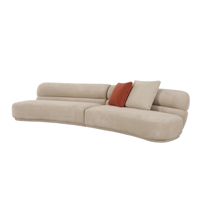 Divani Casa Knight Modern Beige Fabric Curved Sectional Beige Sectional Sofa 83148 VGOD-ZW-24021-BGE