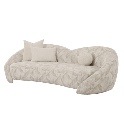 Divani Casa Gentle Modern Beige Pattern Fabric Sofa Beige Sofa 83150 VGOD-ZW-24037-SOFA-BGE