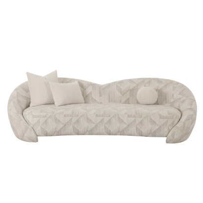 Divani Casa Gentle Modern Beige Pattern Fabric Sofa Beige Sofa 83150 VGOD-ZW-24037-SOFA-BGE