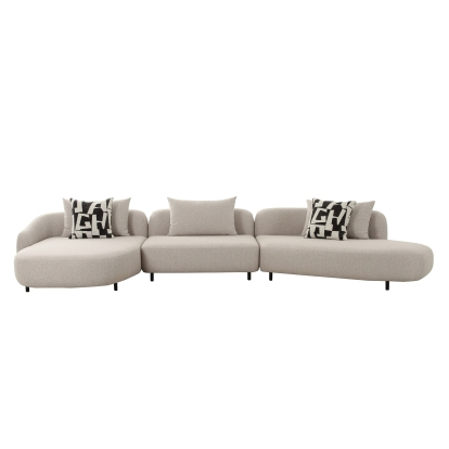 Divani Casa Marge Contemporary Beige Sectional Sofa Beige Sectional Sofa 83151 VGOD-ZW-24015-BGE