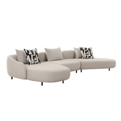 Divani Casa Marge Contemporary Beige Sectional Sofa Beige Sectional Sofa 83151 VGOD-ZW-24015-BGE