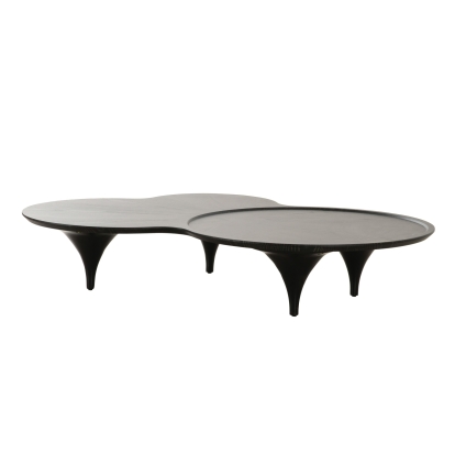 Modrest Beulah Modern Free Form Black Ash Coffee Table Black Coffee Table 83157 VGOD-LZ-319C-BLK