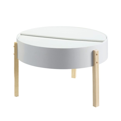 ACME Bodfish White & Natural Coffee Table Model 83215