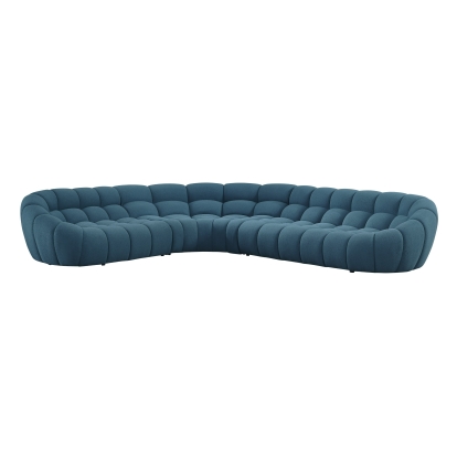 Divani Casa Yolonda Dark Teal Fabric Sectional Sofa Blue Sectional Sofa 83251 VGEV-2126B-TEAL-SECT