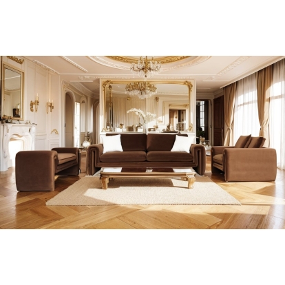 Divani Casa Bentley Modern Brown Velvet Sofa Set Brown Sofa Set 83477 VGAH-AG146-SET-BRN