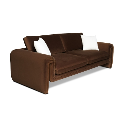 Divani Casa Bentley Modern Brown Velvet Sofa Set Brown Sofa Set 83477 VGAH-AG146-SET-BRN
