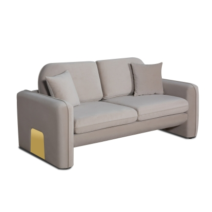 Divani Casa Gaston Modern Taupe Velvet Loveseat Taupe Loveseat 83264 VGAH-AG1648-2-TPE