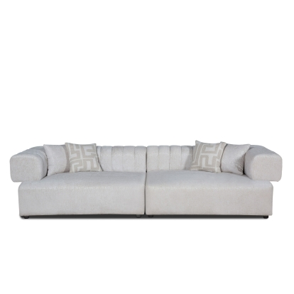 Divani Casa Moreno Modern Beige Fabric 4-Seater Sofa Beige Sofa 83266 VGAH-SF2034-BGE