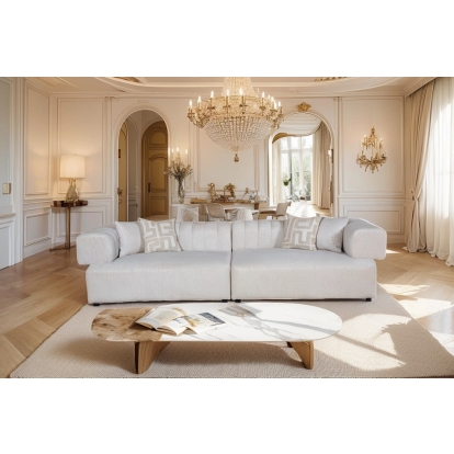 Divani Casa Moreno Modern Beige Fabric 4-Seater Sofa Beige Sofa 83266 VGAH-SF2034-BGE