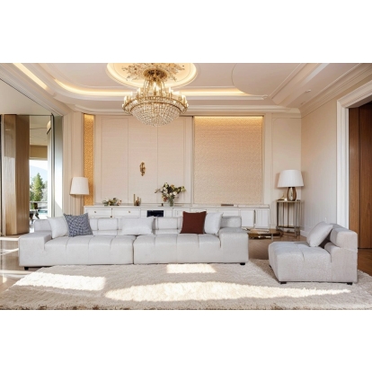 Divani Casa Rhonda Modern Beige Fabric Modular Sectional Sofa Beige Sectional Sofa 83267 VGAH-SF2037-BGE