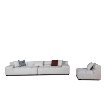 Divani Casa Rhonda Modern Beige Fabric Modular Sectional Sofa Beige Sectional Sofa 83267 VGAH-SF2037-BGE
