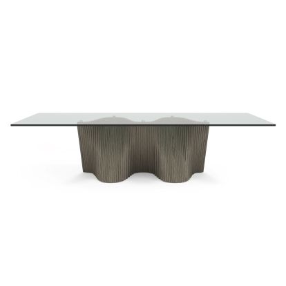 Modrest Byer Modern Glass + Grey Ash Dining Table Grey Dining Table 83281 VGCS-DT-21004-GRY