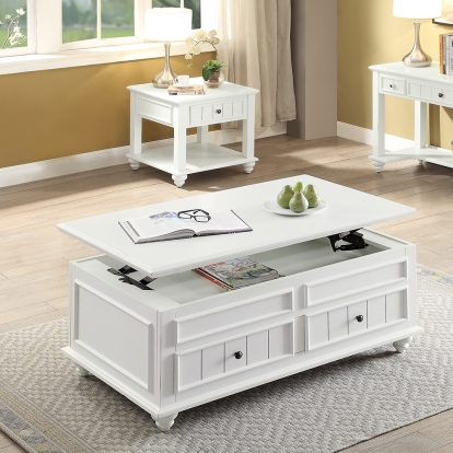 ACME Natesa White Washed Coffee Table with Lift Top Model 83325
