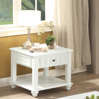 ACME Natesa White Washed End Table Model 83327