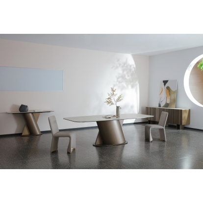 LA Furniture Kiefer Modern Faux Travertine Ceramic + Bronze Buffet VGVC-G25968 Contemporary Style by Vig Furnitrue Number 83470 Catch Home Goods