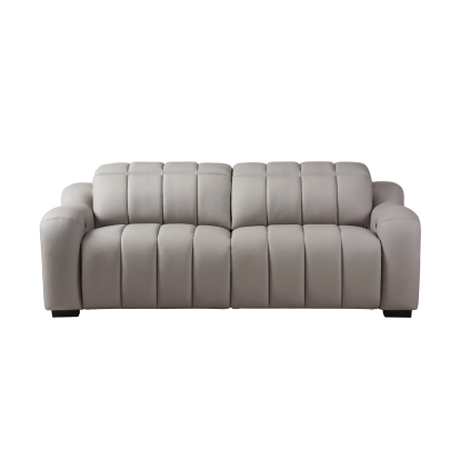 Divani Casa Paddy Modern Grey Leather Sofa with 2 Recliners Grey Sofa 83350 VGMB-MB-R352-GRY