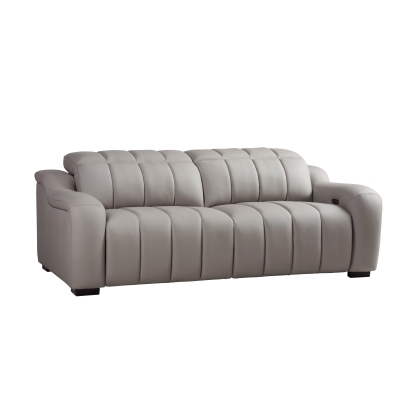 Divani Casa Paddy Modern Grey Leather Sofa with 2 Recliners Grey Sofa 83350 VGMB-MB-R352-GRY