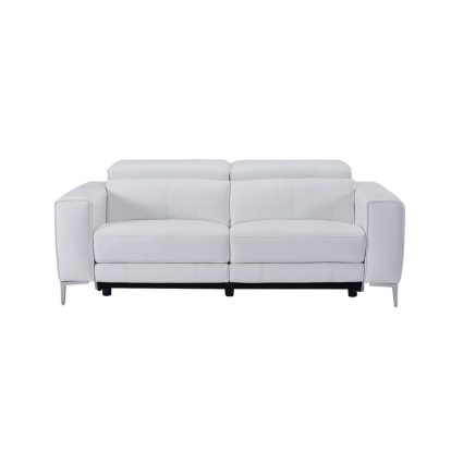 Divani Casa Chignik Modern White Leather Sofa with 2 Recliners White Sofa 83354 VGMB-MB-R318-P2-WHT