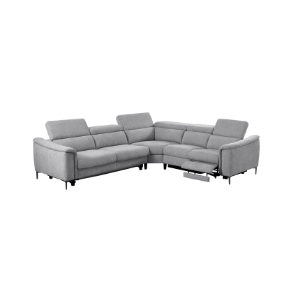 Divani Casa Coffman Modern Grey Fabric Sectional Sofa with Sofa Bed + Recliner Grey Sectional Sofa 83355 VGMB-MB-R351-GRY
