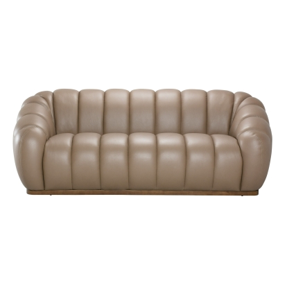 Divani Casa Ekwok Modern Tan Leather Sofa Tan Sofa 83356 VGMB-24123-SOFA-TOAST