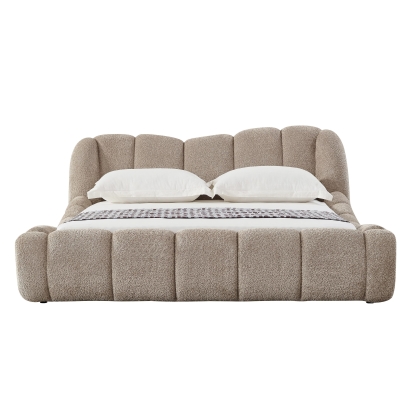 LA Furniture Queen Janine Modern Tan Fabric Bed VGEV-A168-TAN-Q Contemporary Style by Vig Furnitrue Number 83397 Catch Home Goods