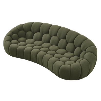 LA Furniture Yolonda Modern Curved Green Fabric Sofa VGEV2126C-SOFA-C-13 Contemporary Style by Vig Furnitrue Number 83407 Catch Home Goods
