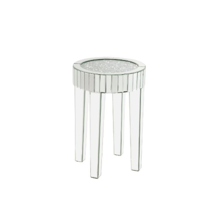 ACME Noralie Mirrored Faux Diamonds End Table Model 84712