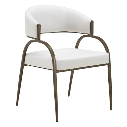 LA Furniture Hudson Modern Off-White Fabric + Bronze Dining Chair VGGA-6344CH-1-OFFWHT Contemporary Style by Vig Furnitrue Number 85865 Catch Home Goods