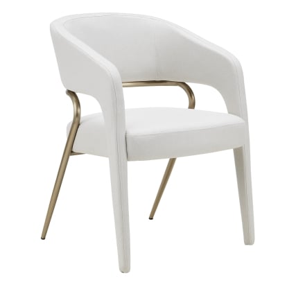LA Furniture Elson Modern Off-White Fabric + Antique Brass Dining Chair VGGA-6286CH-1-OFFWHT Contemporary Style by Vig Furnitrue Number 85867 Catch Home Goods