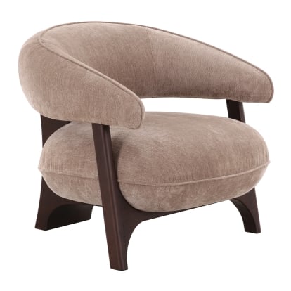 LA Furniture Kirby Modern Tan Fabric + Brown Oak Accent Chair VGOD-ZW-25095-1S-TAN Contemporary Style by Vig Furnitrue Number 85881 Catch Home Goods