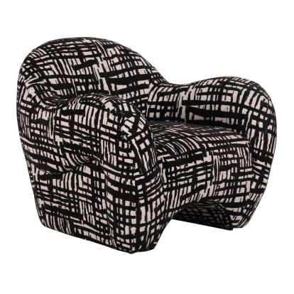 LA Furniture Hurd Modern Black + Beige Pattern Fabric Accent Chair VGOD-ZW-25060-BGEBLK Contemporary Style by Vig Furnitrue Number 85895 Catch Home Goods